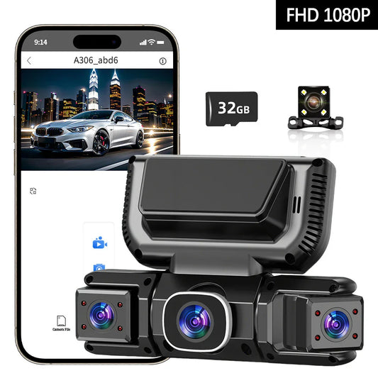 HD Dash Cam with Night Vision - Front & Rear Camera